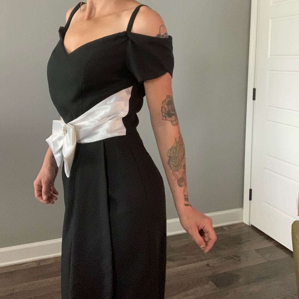 Vintage Black and White Prom Dress - Picture 7 of 8